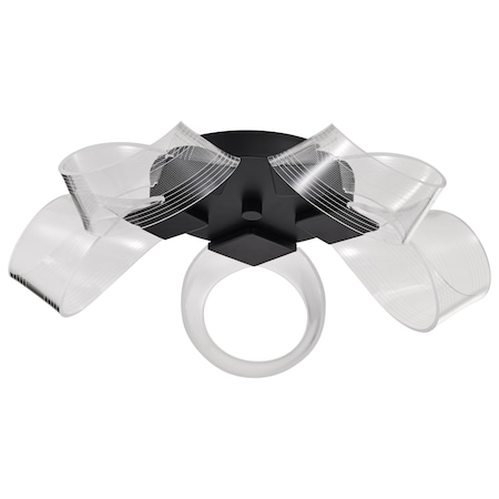 Nuvo Barnett, 21 Inch LED Flush Mount, Matte Black, Silk Screened Acrylic Lens 62/2035